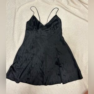 Romantic Tie Up Low Back Satin Slip Dress